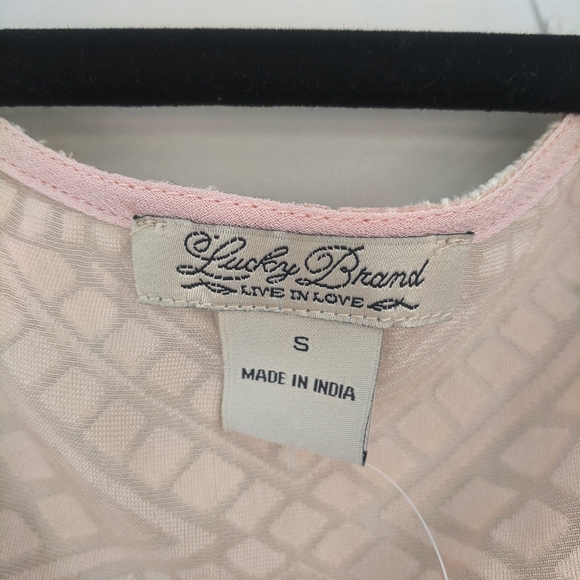 Lucky Brand Tank Top Velvet Burnout Blush Pink, Size S - Picture 3 of 5